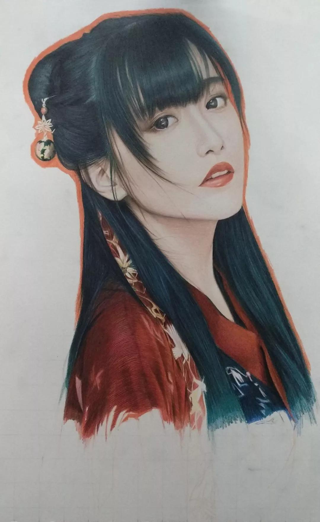 古风红衣女子怎么画,画古风红衣女子
