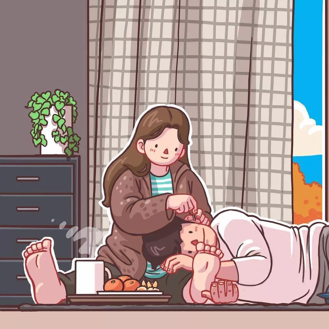 情侣日常手绘插画日记,手绘给女朋友的手账画