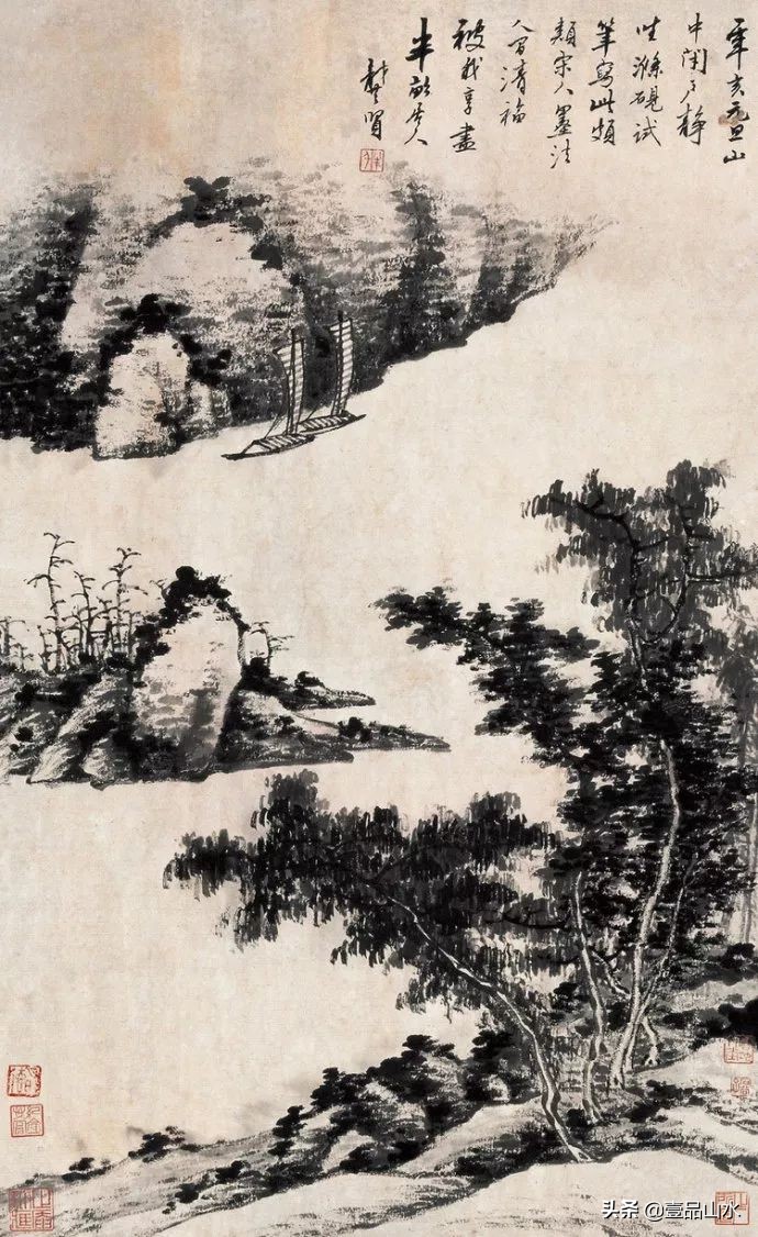 最真实的国画山水画,当代国画山水中的点景人物