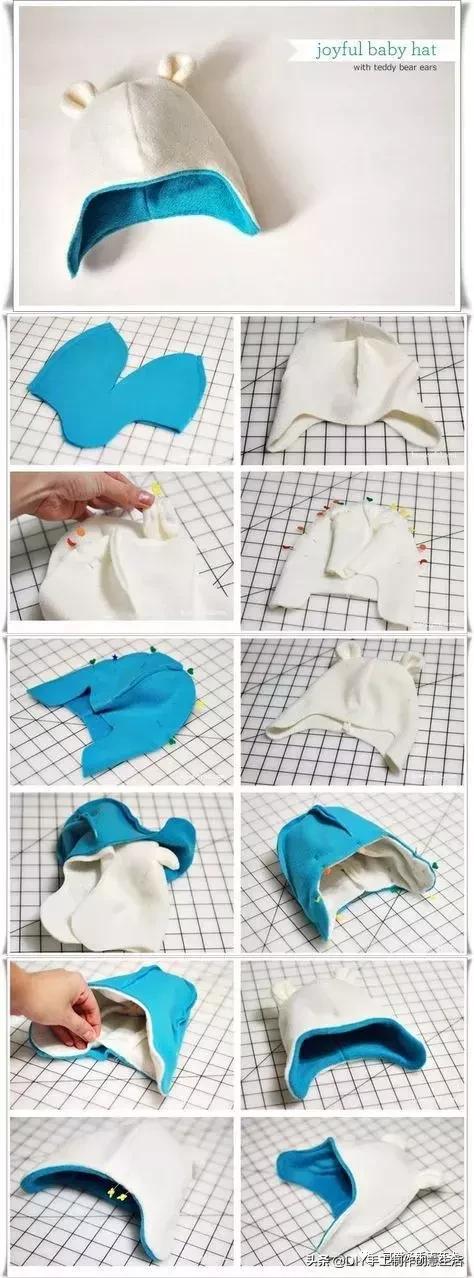 太阳越来越烈了,教你用旧衣服做遮阳帽,有教程