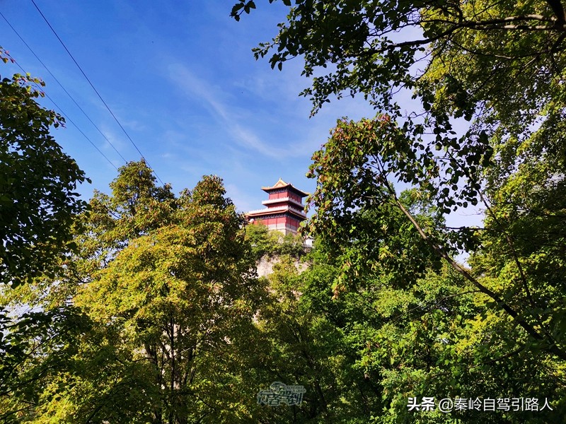 秦岭终南山南五台景区云雾环绕,秦岭终南山南五台景区游览图