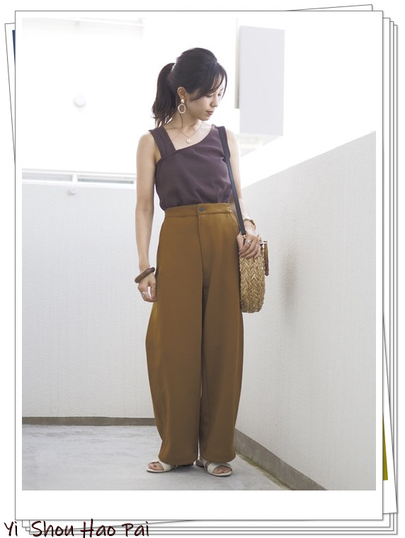 优衣库高腰阔腿直筒裤穿搭,优衣库的高腰宽腿裤