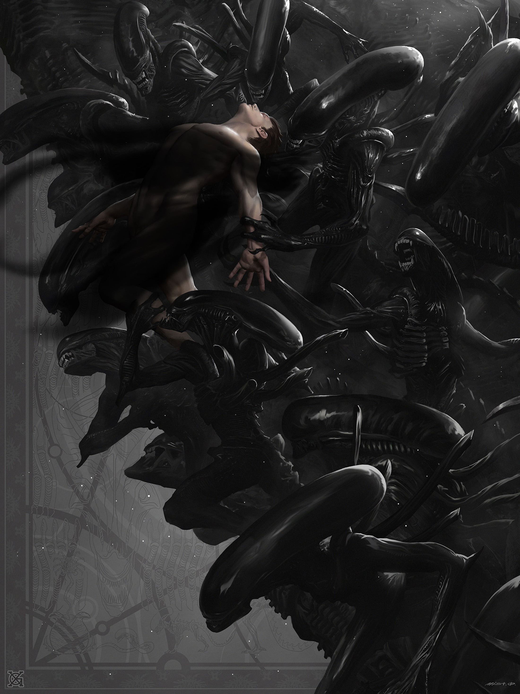 异形的宿敌铁血战士,异形大战铁血战士原画