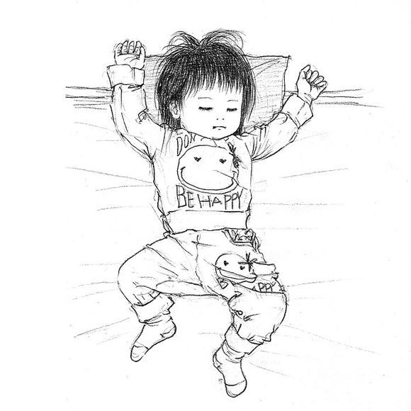 「曾经的热图，你可还记得」木朵儿爸爸给女儿画过的百睡图