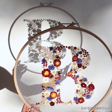 手工diy刺绣分享60款,干花刺绣作品图片