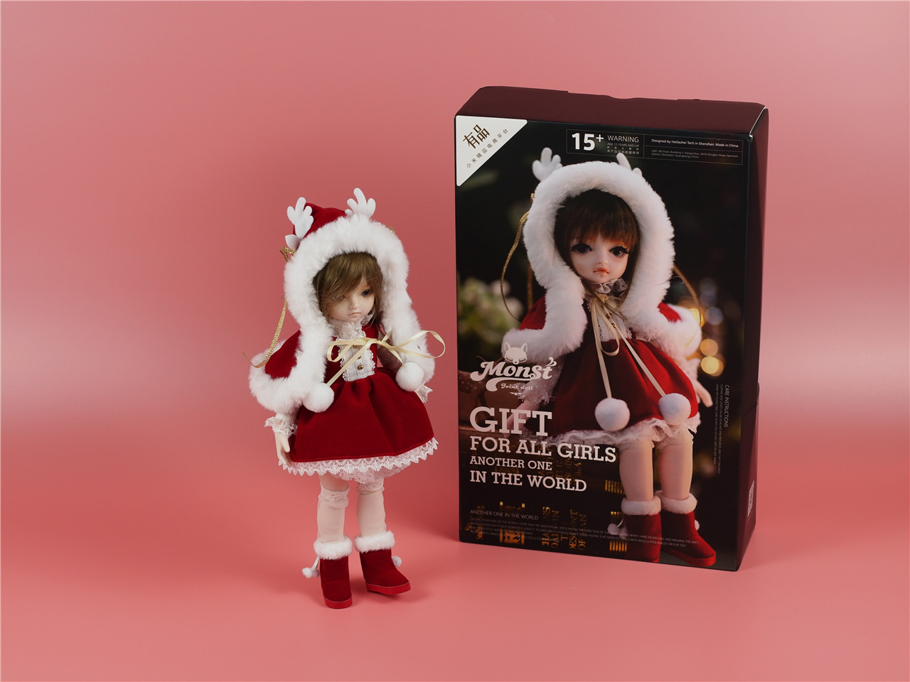 bjd圣诞娃娃,圣诞节到了买个苹果