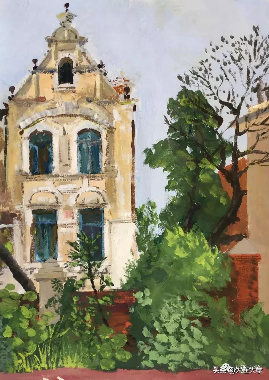 简单又好看的大连画,美丽大连我的家绘画