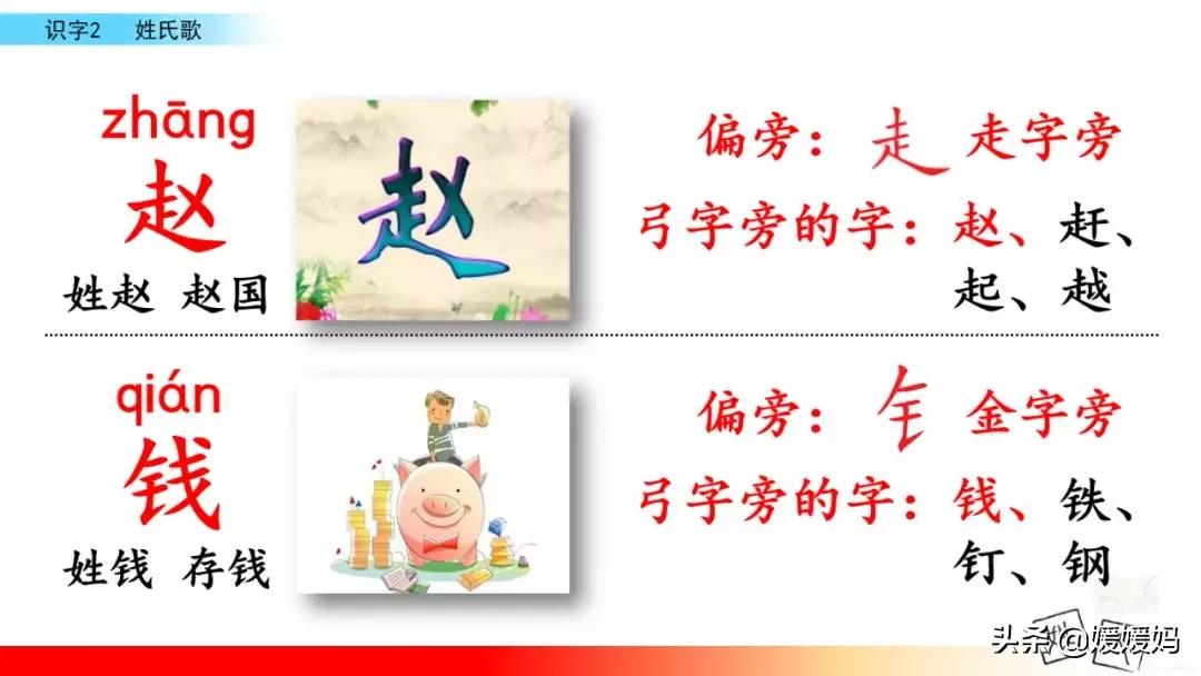 一年级下语文识字2姓氏歌,一年级下册语文姓氏歌练习题