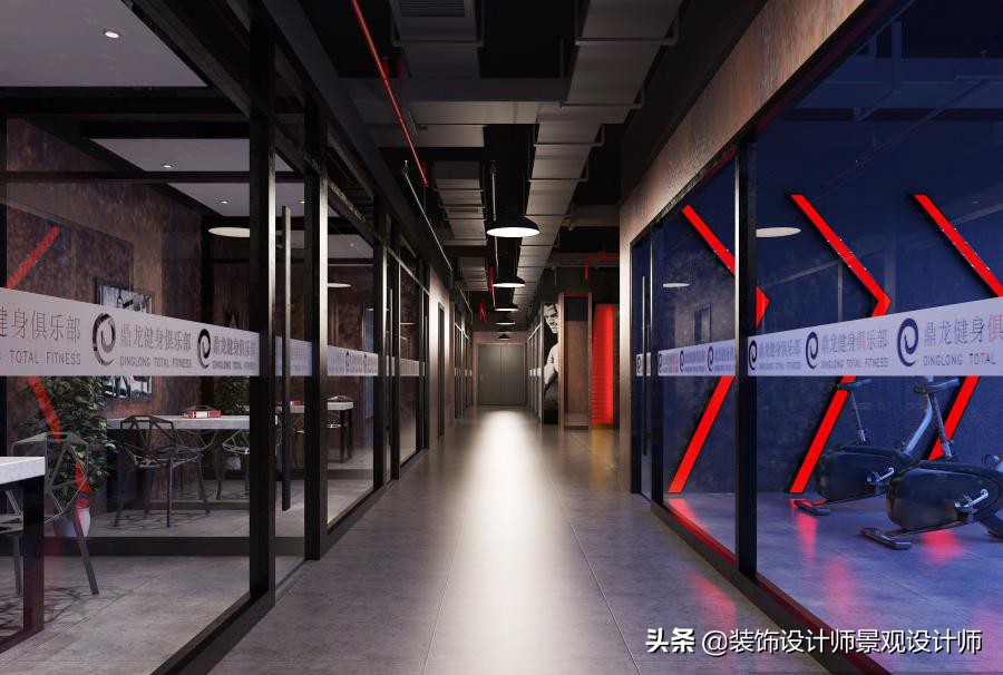 公司健身房设计效果图,书房健身房二合一设计效果图