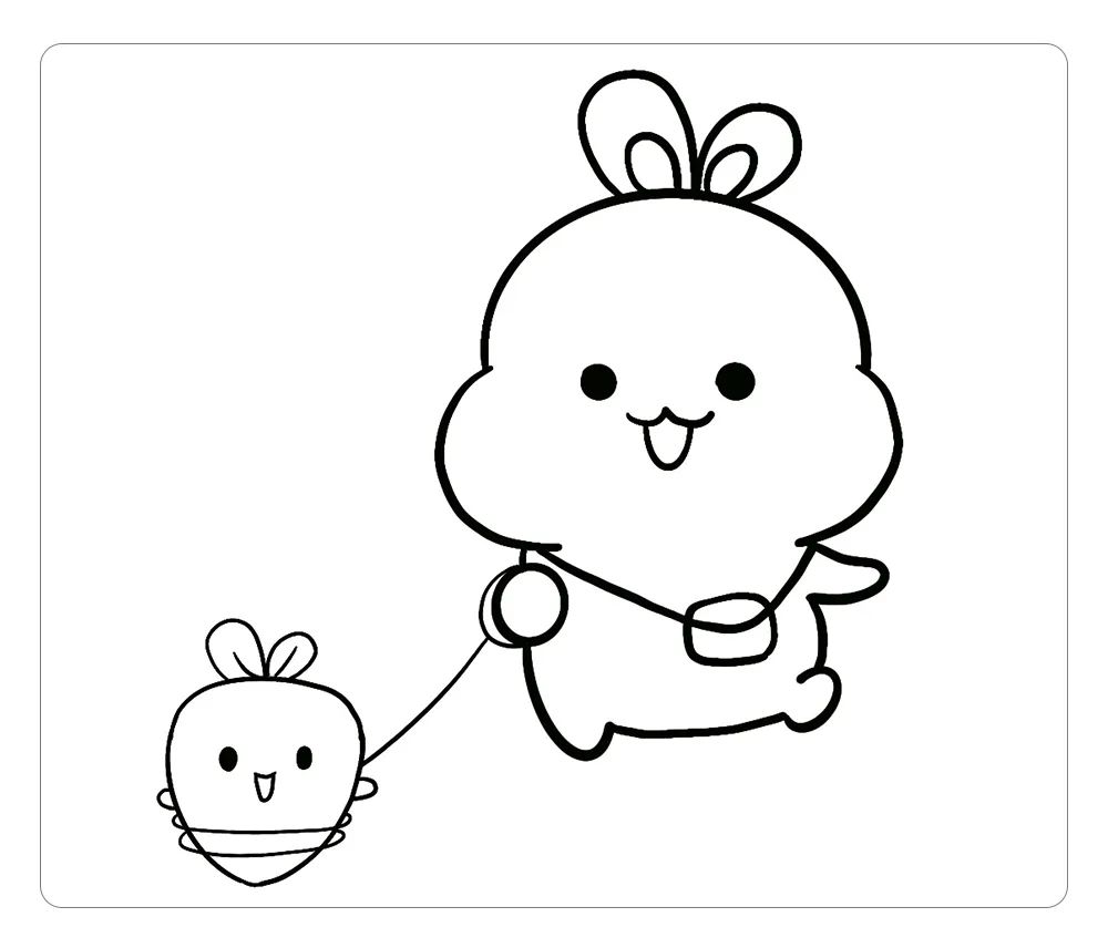 儿童小白兔简笔画教程,小白兔简笔画6-12岁少儿动物画