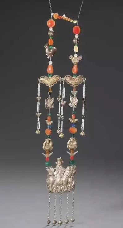 古代双寿长命锁,古人颈饰长命锁