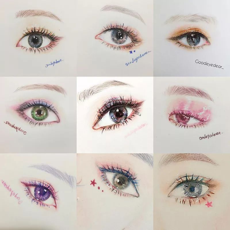 简单又好看的100种眼睛画法,画12种眼睛的画法