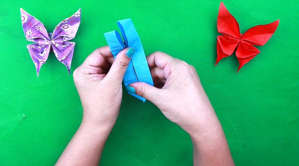 一张纸折蝴蝶花,蝴蝶折纸超高难度凤尾蝶