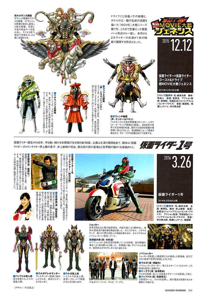 宇宙船Uchusen2008-2017假面骑士怪人设定(全)