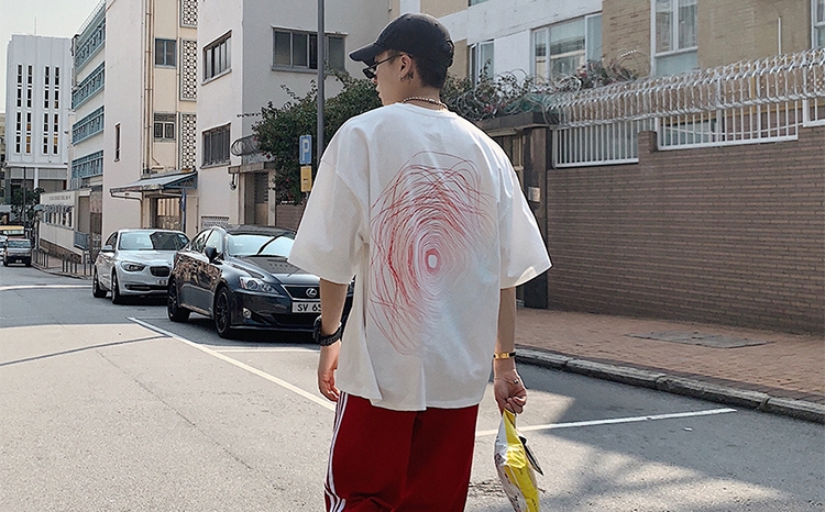 趣味涂鸦t恤,ins风格夏季t恤趣味涂鸦