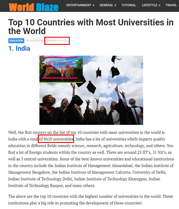 印度十大谣言辟谣,印度大学世界排名榜最新