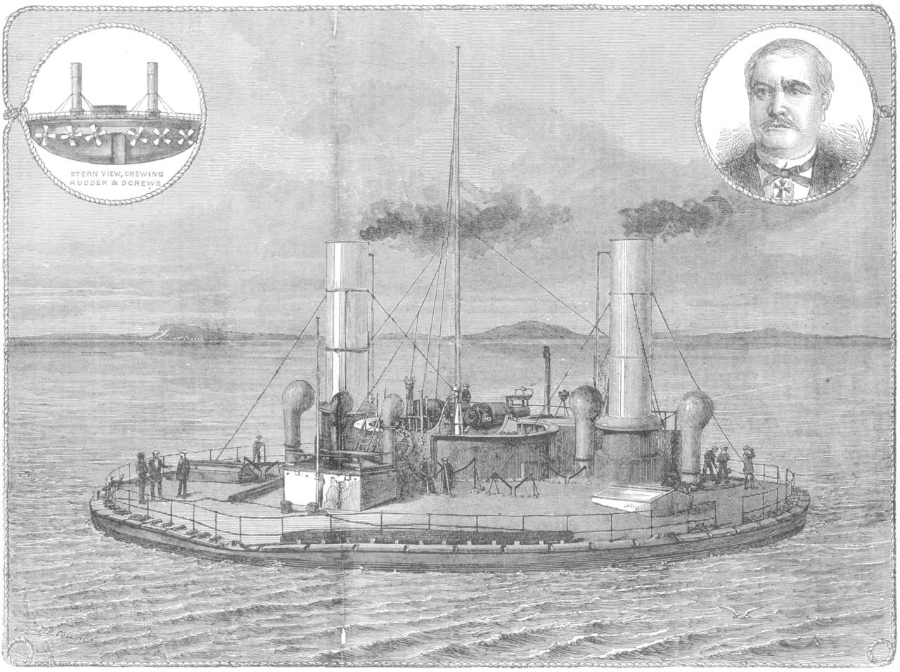 外形奇特的圆盘战舰,一开炮就原地打转,战争中毫无战果