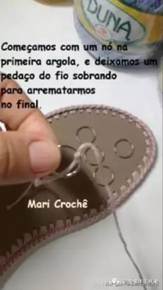 旧鞋底改造钩针鞋教程,手工钩鞋教程春夏季椰子鞋