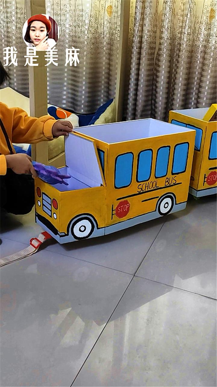 儿童手工制作大全简单小火车,橡皮筋动力纸箱小火车制作