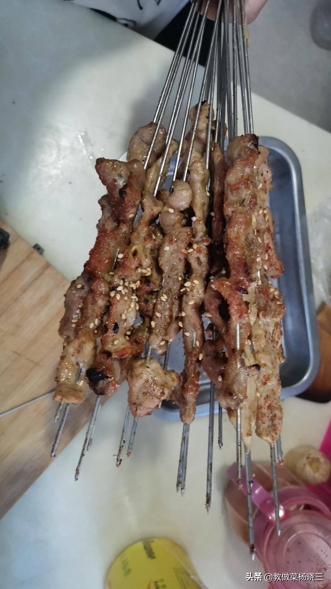 家里碳烤肉串,在家炭炉烤串