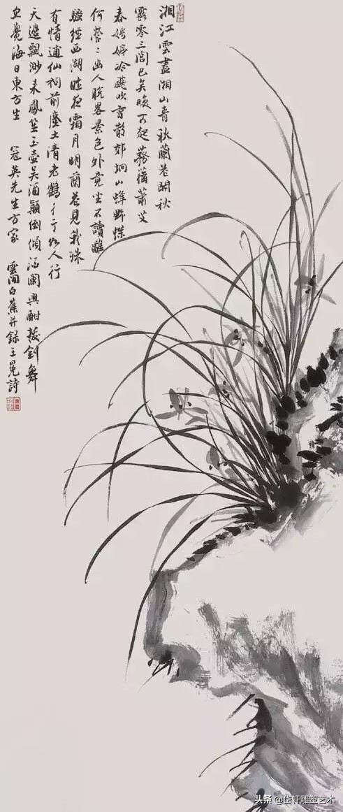 兰花和书法,当兰花遇到书法雅字