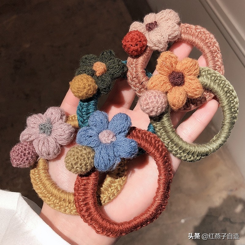 北欧手工编织饰品,毛线编织小饰品ins风