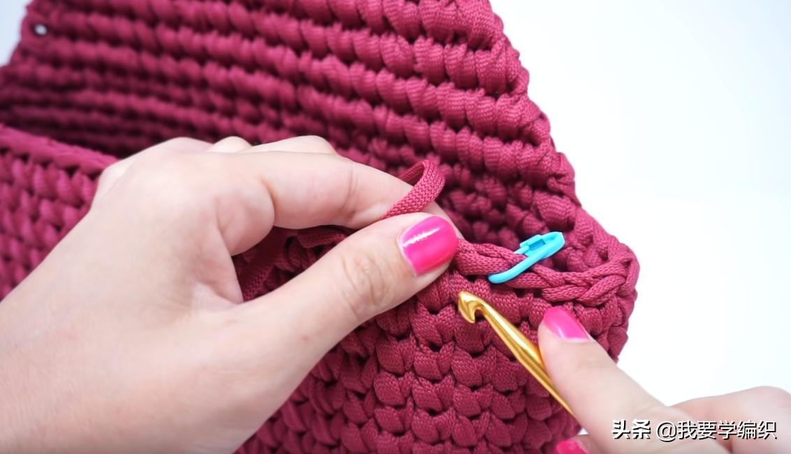 简单大方钩编单肩包图解,简单勾织小包包方法