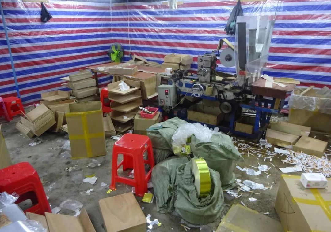 假烟生产窝点,制售假烟团伙横跨三省作案