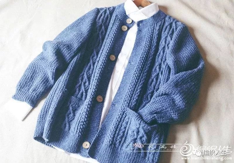 男士大牌粗线棒针宽松开衫,梅花男士棒针开衫