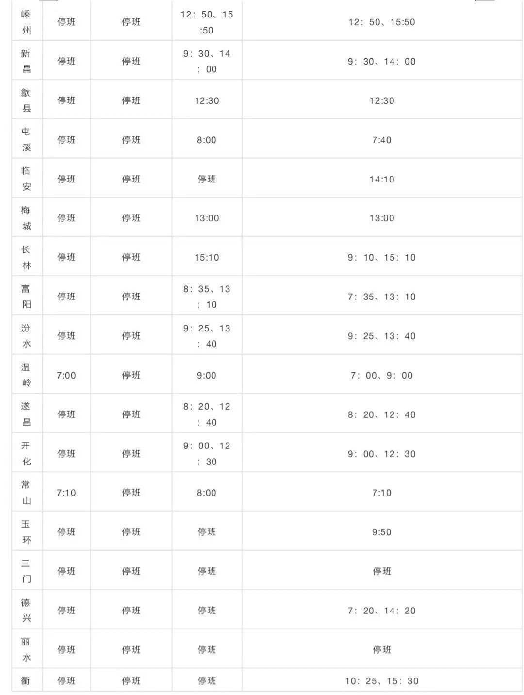 金华公交2022春节安排,金华发往项城汽车站时刻表