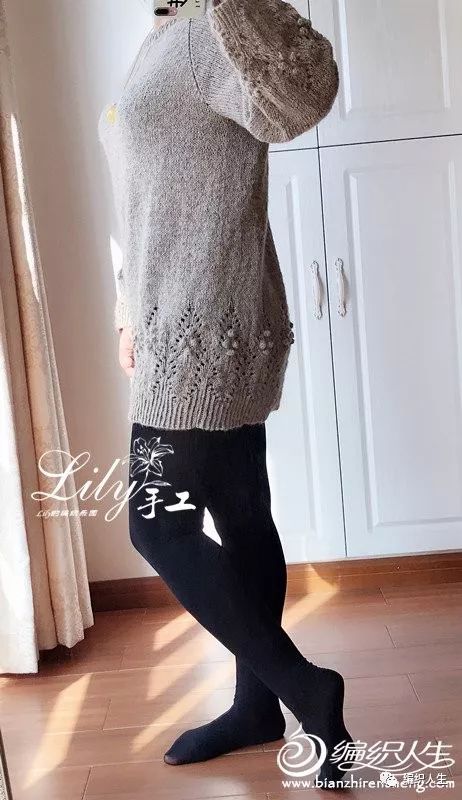 落肩袖女款羊绒毛衣编织教程,四股羊绒手织圆肩女式毛衣教程