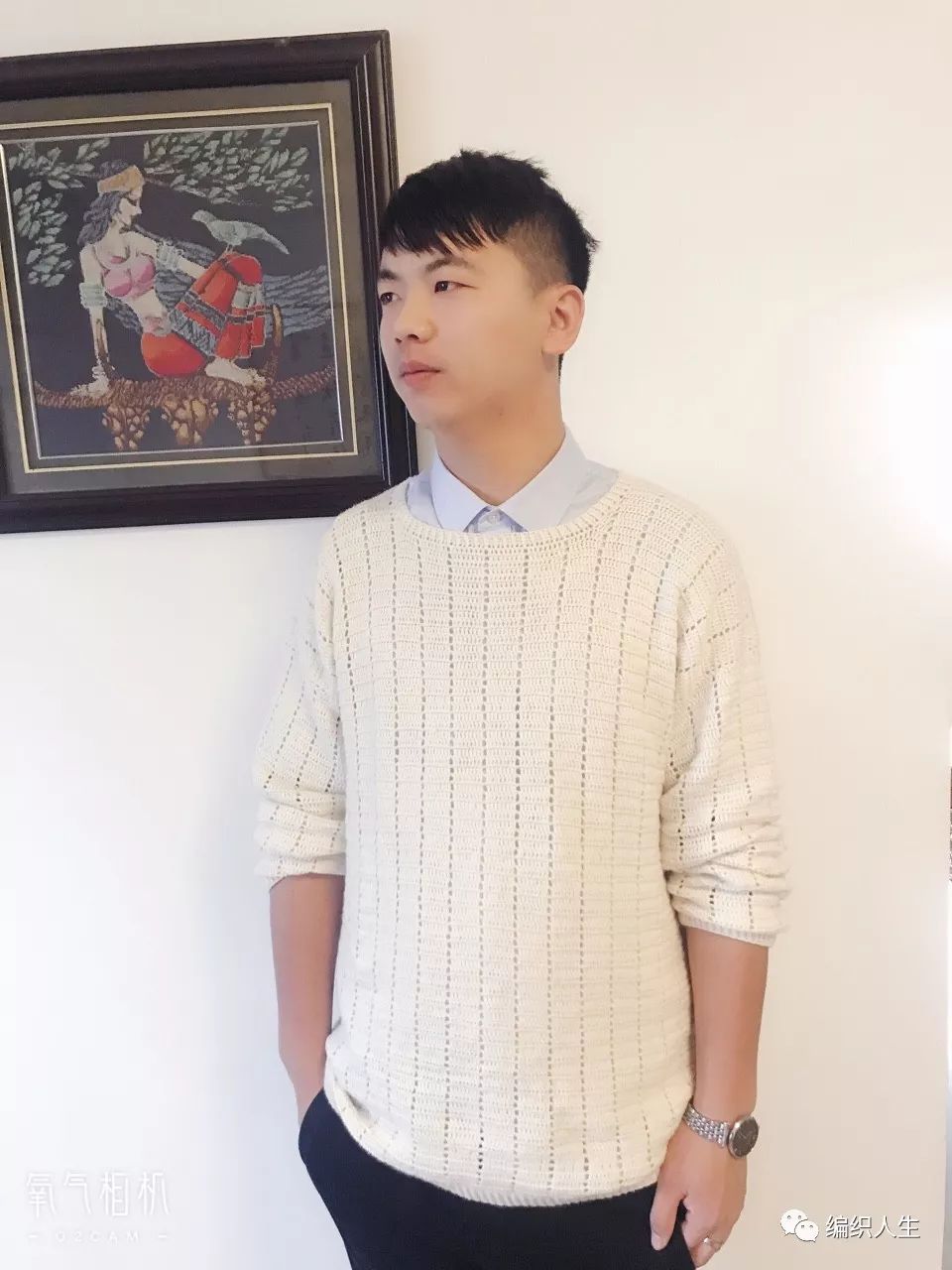 情侣连帽毛衣,女士冬季套头毛衣钩针全过程教程