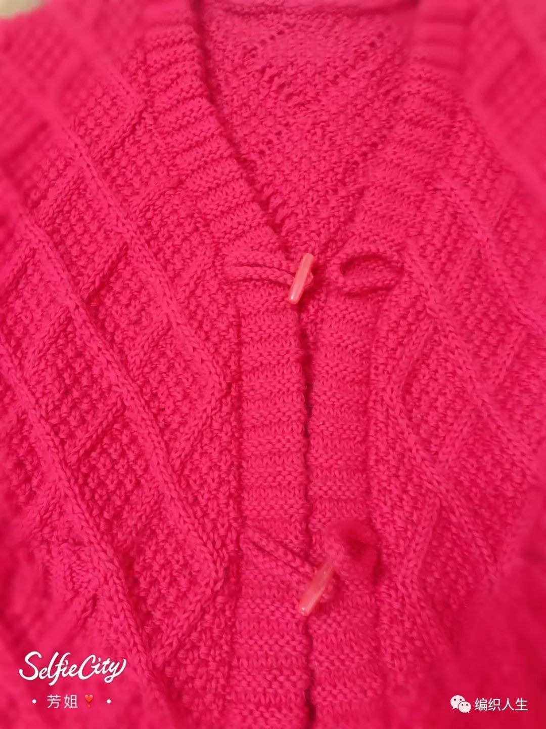 棒针手工粗线正肩毛衣女款,棒针编织v字领蝙蝠毛衣穿上显胖