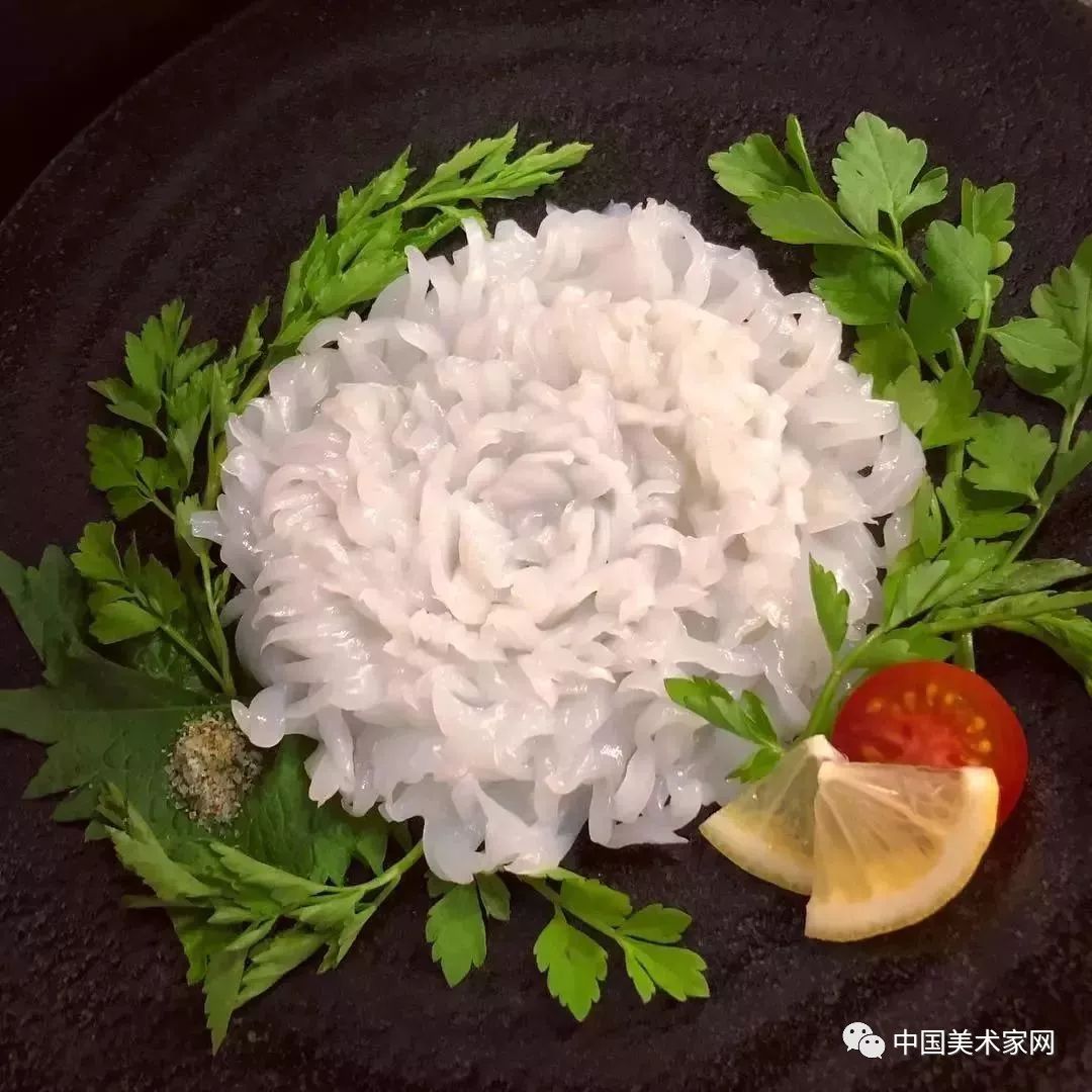 刺身的艺术图片大全,用生鱼片画作品