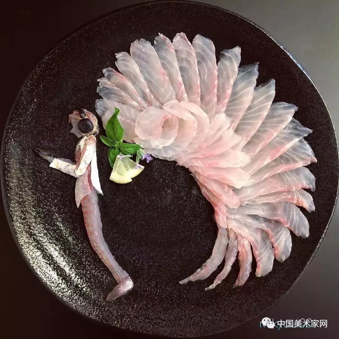 刺身的艺术图片大全,用生鱼片画作品
