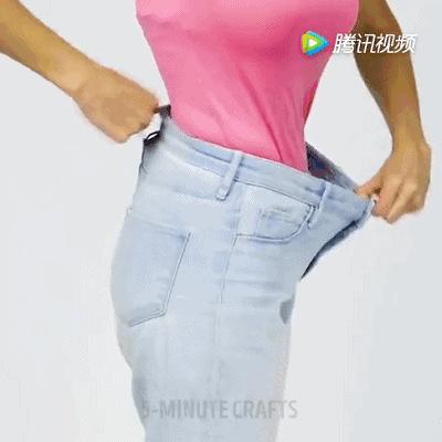 裤腰小了别慌,裤腰小了一根皮筋搞定