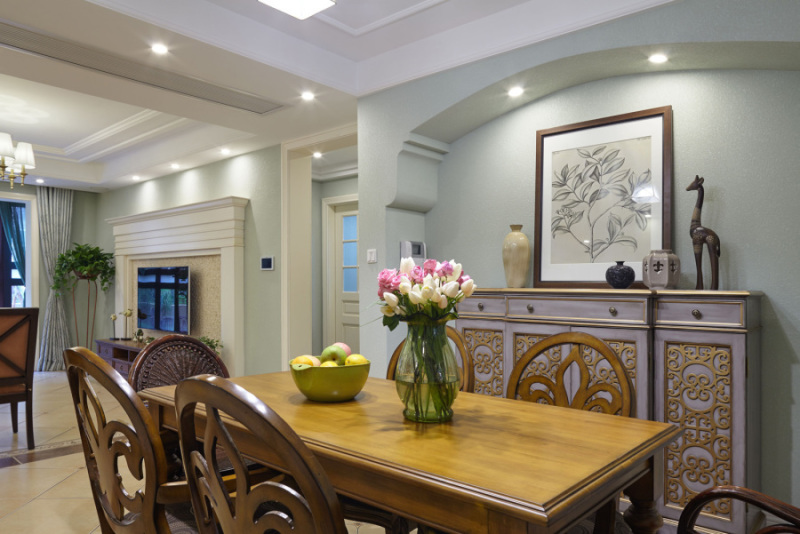 新城美式风格装修性价比高,116.7平米美式风格装修