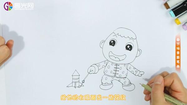 春节场景简笔画图片,春节幼儿简笔画