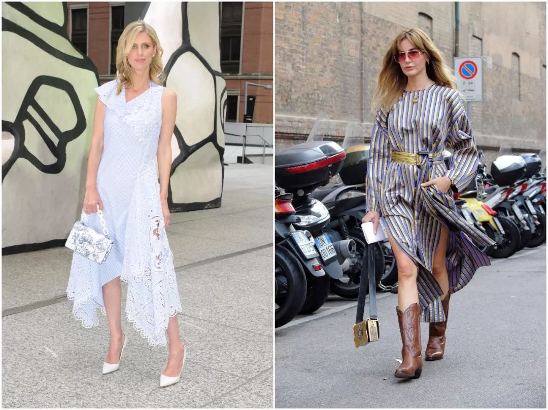 印花人物连衣裙,印花连衣裙到脚踝超长款