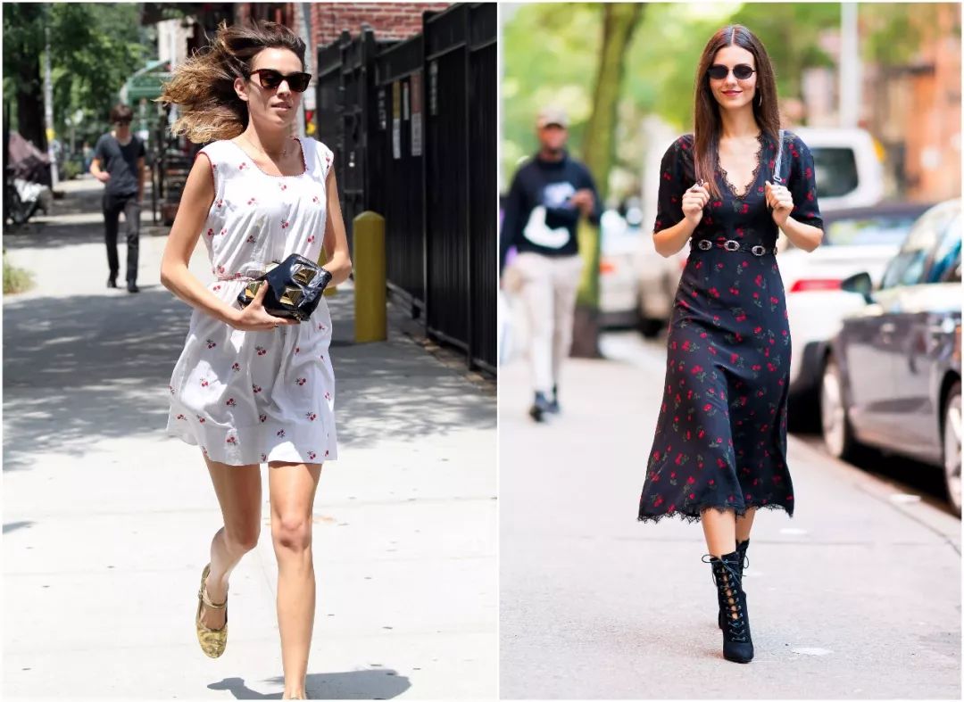 印花人物连衣裙,印花连衣裙到脚踝超长款