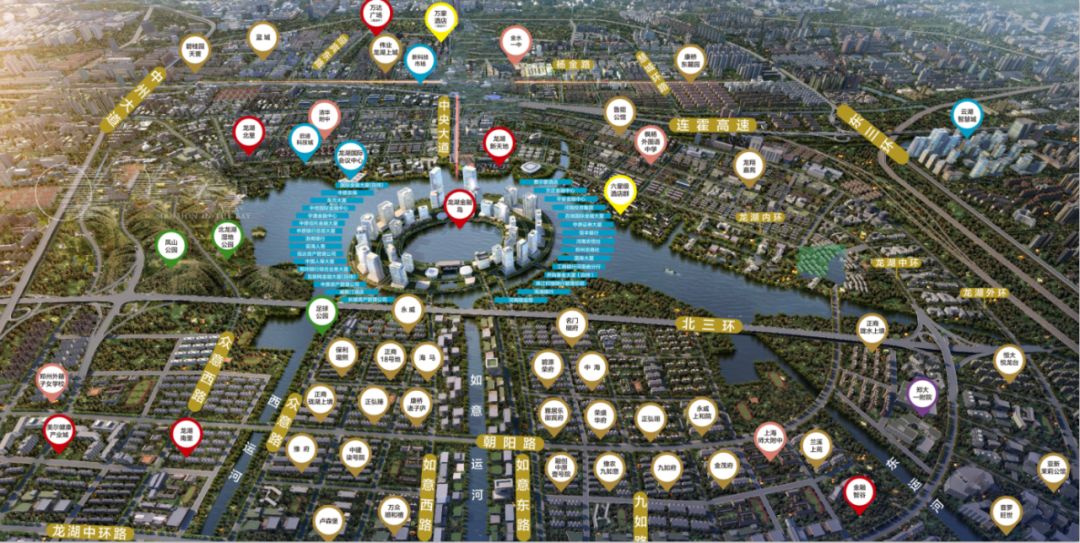 一路之隔北龙湖，谁是城市新主角？