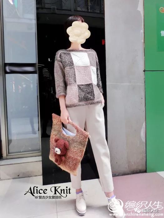 祖母方格套头衫完整视频教程,摩卡色毛衣女新款