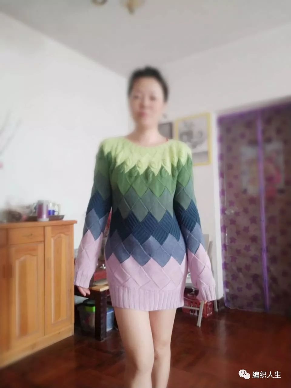 马海毛毛衣十三针编织花样图解,白桦编织衣服袖子收针