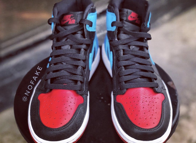 aj1反转警灯女款,aj1漆皮红蓝警灯穿搭