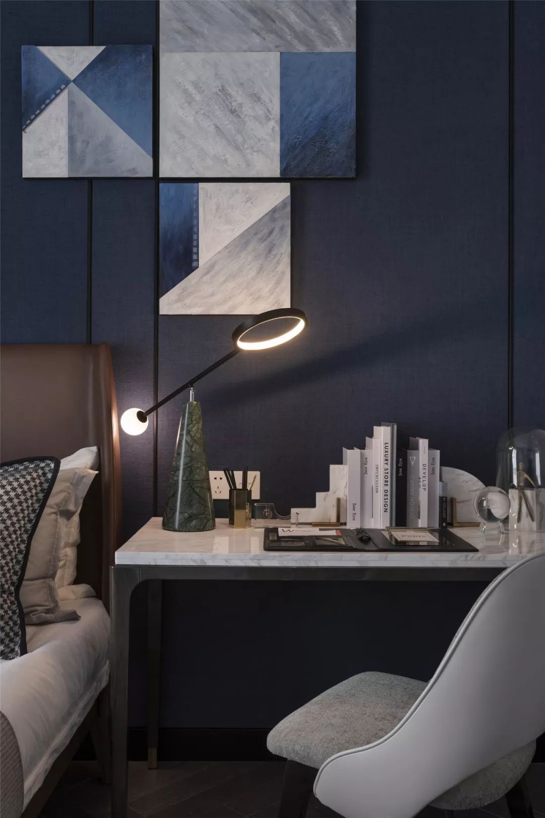 挑高法式轻奢样板间,意式英伦风装修