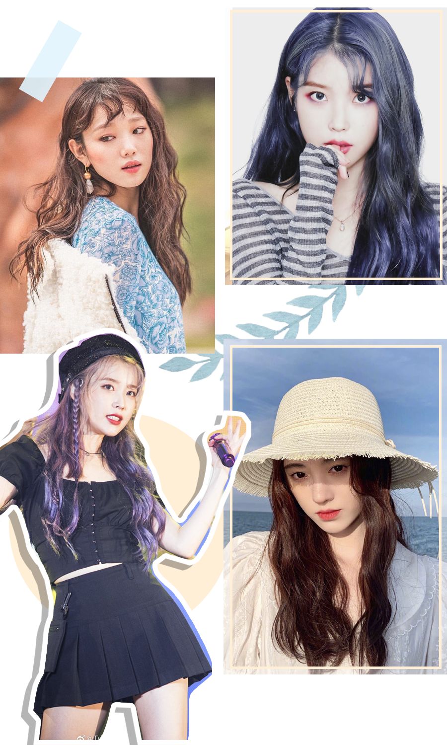 jennie发型双丸子头编发,黑色大波浪长发发型jennie