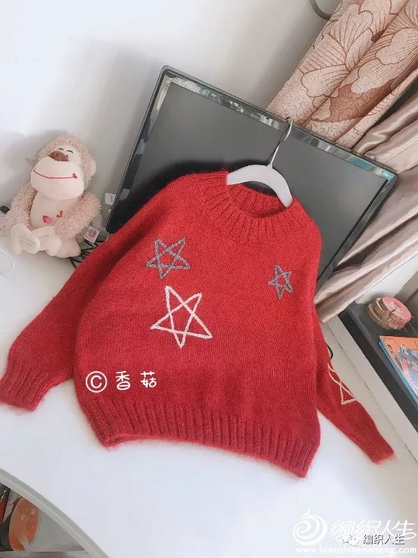 松鼠绒v领儿童毛衣编织完整教程,儿童套头满天星毛衣时尚编织教程