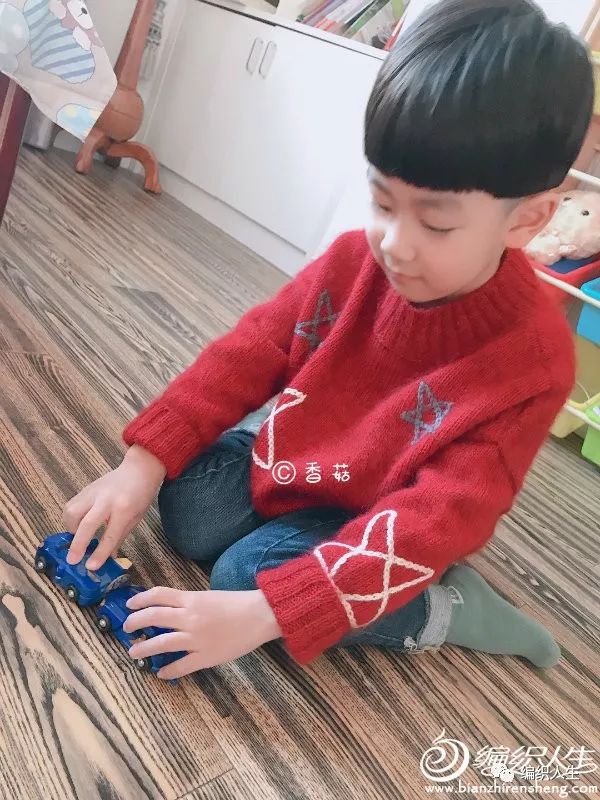 松鼠绒v领儿童毛衣编织完整教程,儿童套头满天星毛衣时尚编织教程