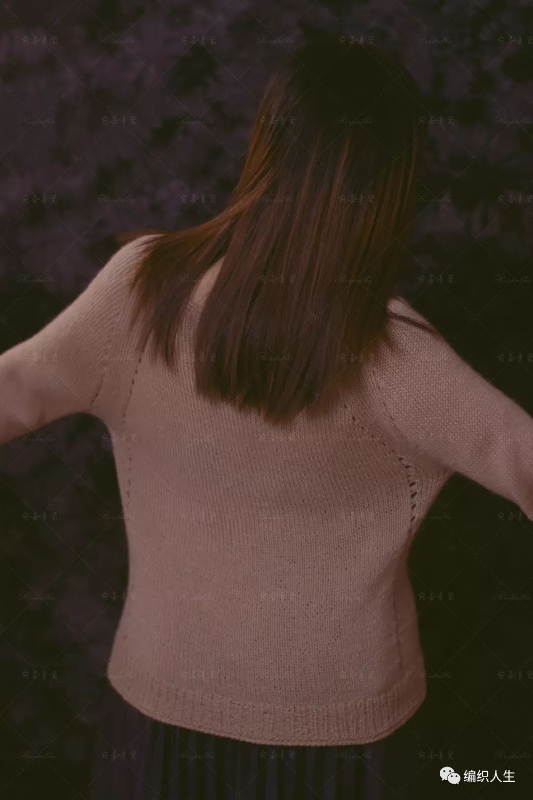 云朗粗针织女士棒针羊毛绞花毛衣,女生套头棒针粗线花线毛衣教程