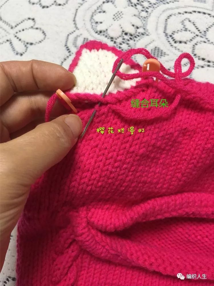 棒针手工防风护脸毛线帽子儿童款,棒针编织帽子儿童风雪帽